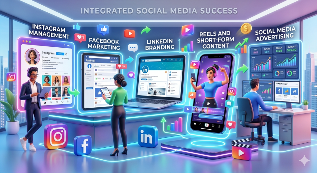 Social media management service for startups