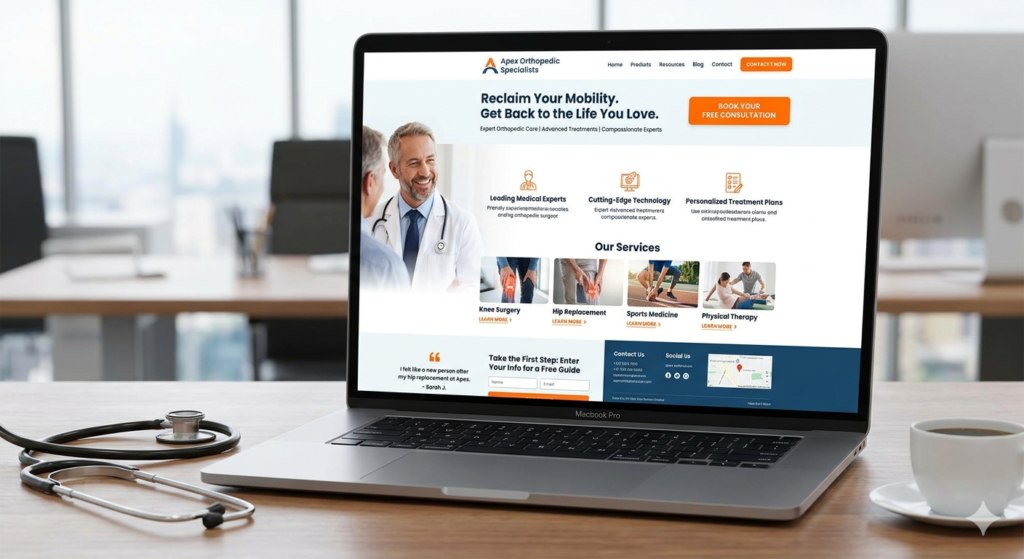 high converting landing page for clinic marketing