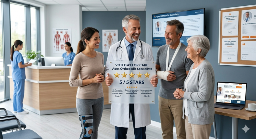 clinic patient trust signals with reviews and testimonials
