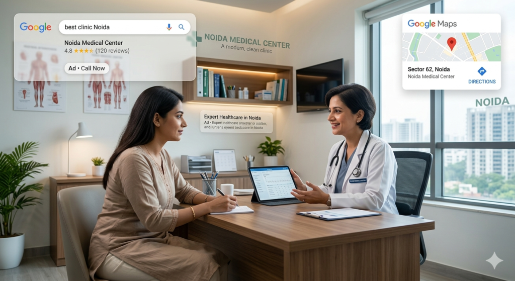 digital marketing for clinics in Noida showing online patient acquisition