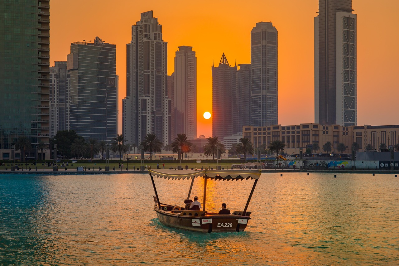 dubai, nature, sunset, romance of the skyscraper, skyline